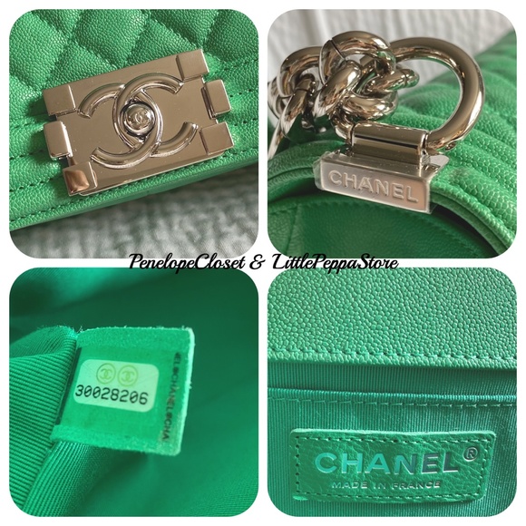 NEW 100% AUTHENTIC BOY CHANEL MEDIUM HANDBAG IN GREEN - Picture 8 of 8